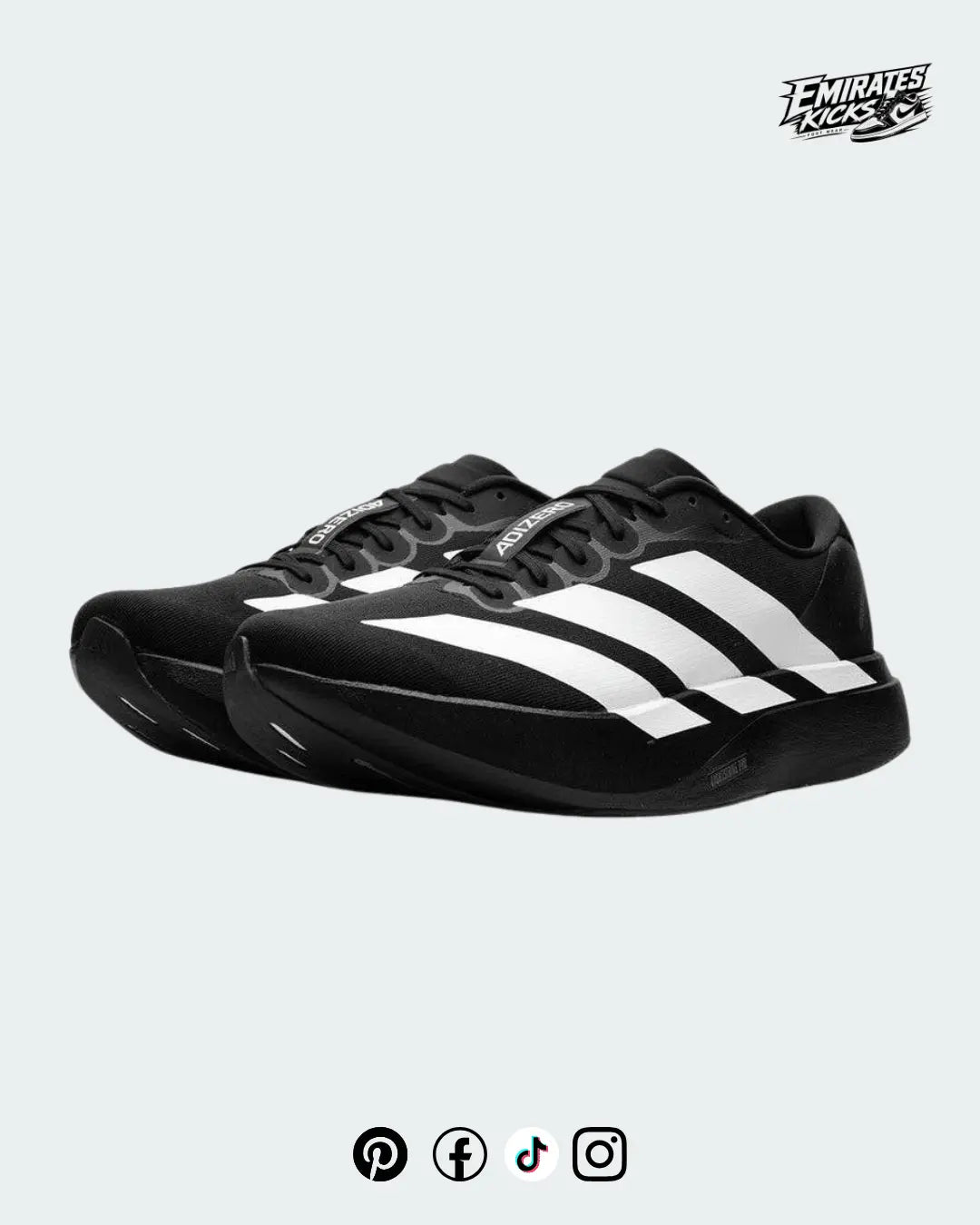 Adidas Adizero Running Shoes for Men | Lightweight Performance Sneakers | Black/White - Emirate Kicks