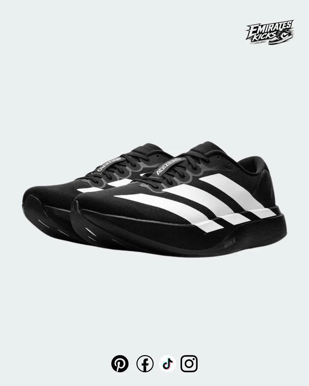 Adidas Adizero Running Shoes for Men | Lightweight Performance Sneakers | Black/White - Emirate Kicks