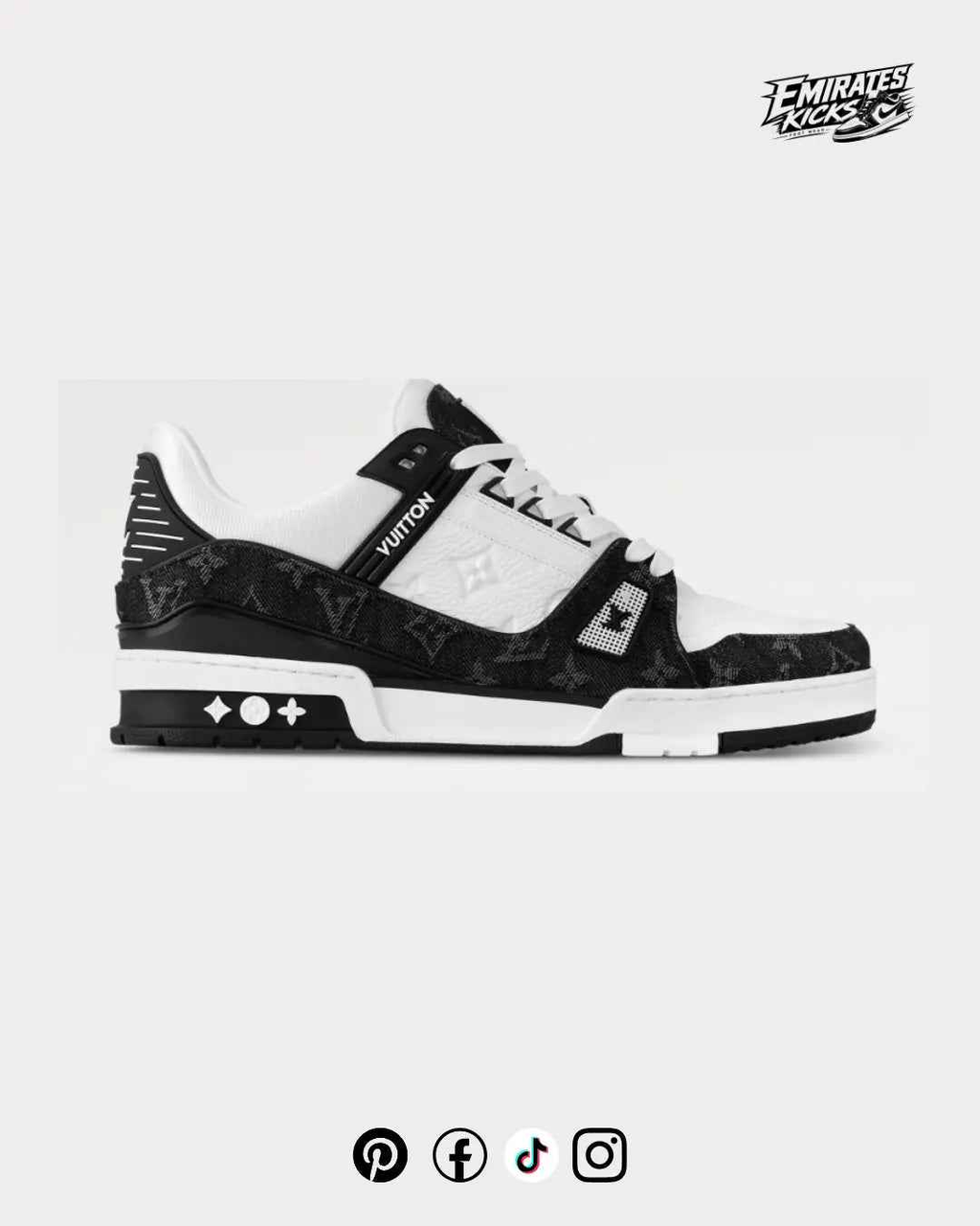 Louis Vuitton LV Trainer Sneaker Black White Monogram | Premium QC Sneakers UAE