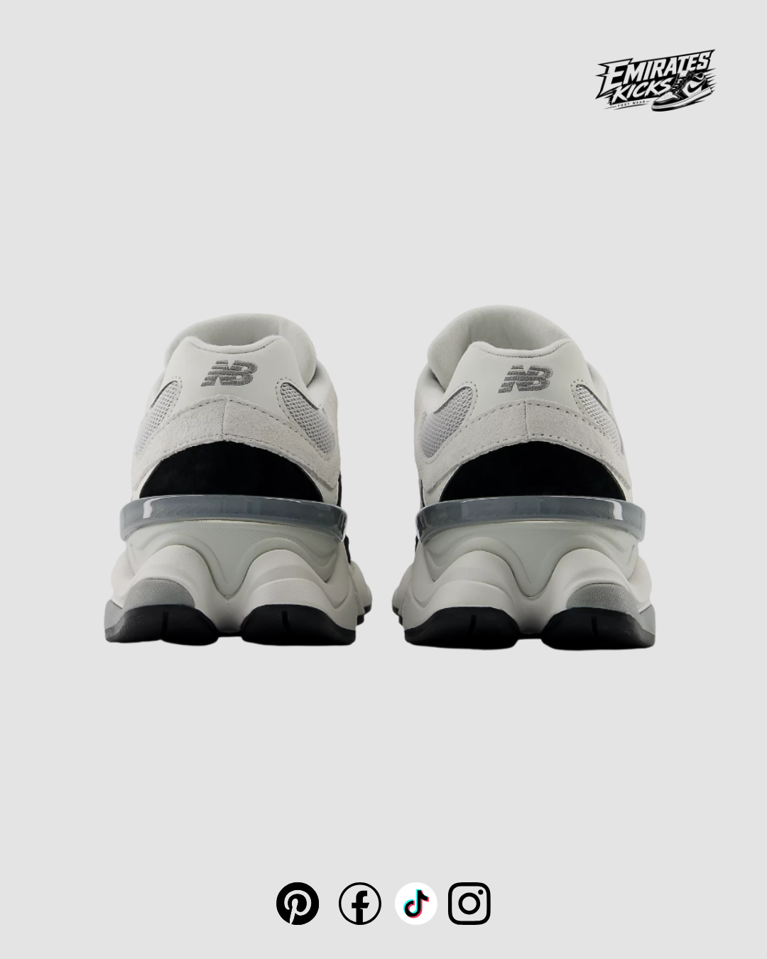 New Balance 9060 White Black Mesh Sneakers