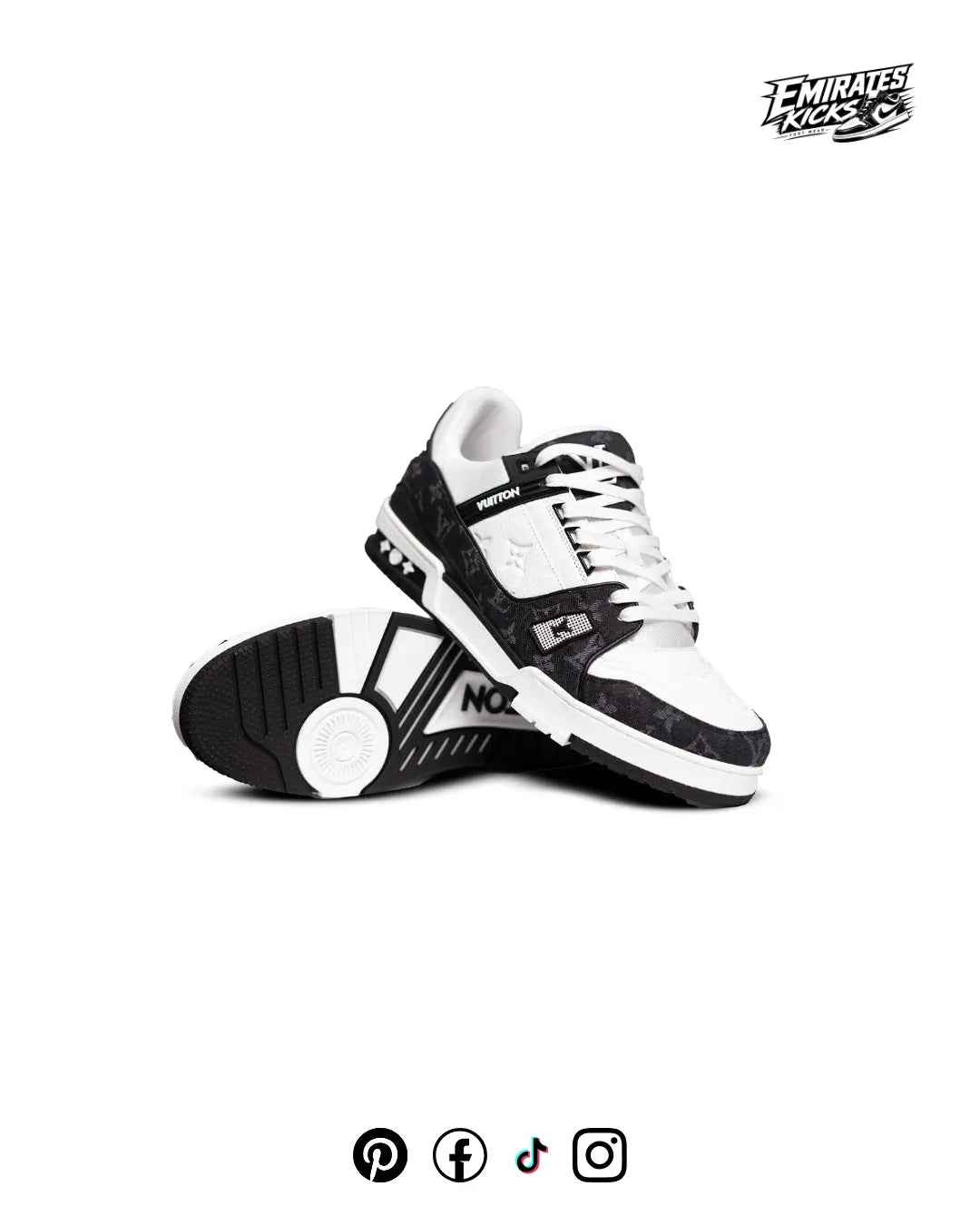 Louis Vuitton LV Trainer Sneaker Black White Monogram | Premium QC Sneakers UAE