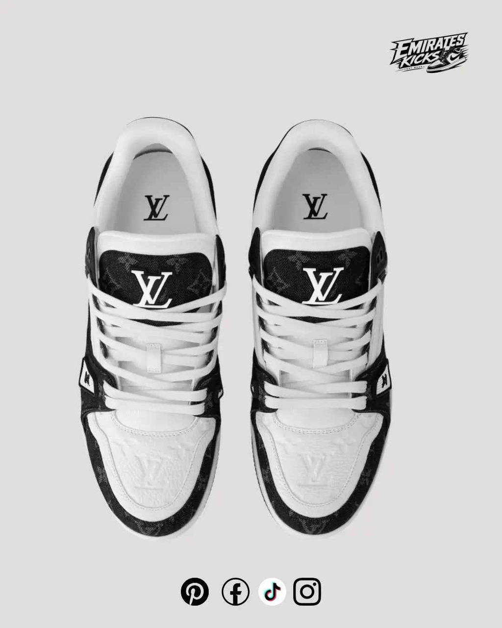 Louis Vuitton LV Trainer Sneaker Black White Monogram | Premium QC Sneakers UAE