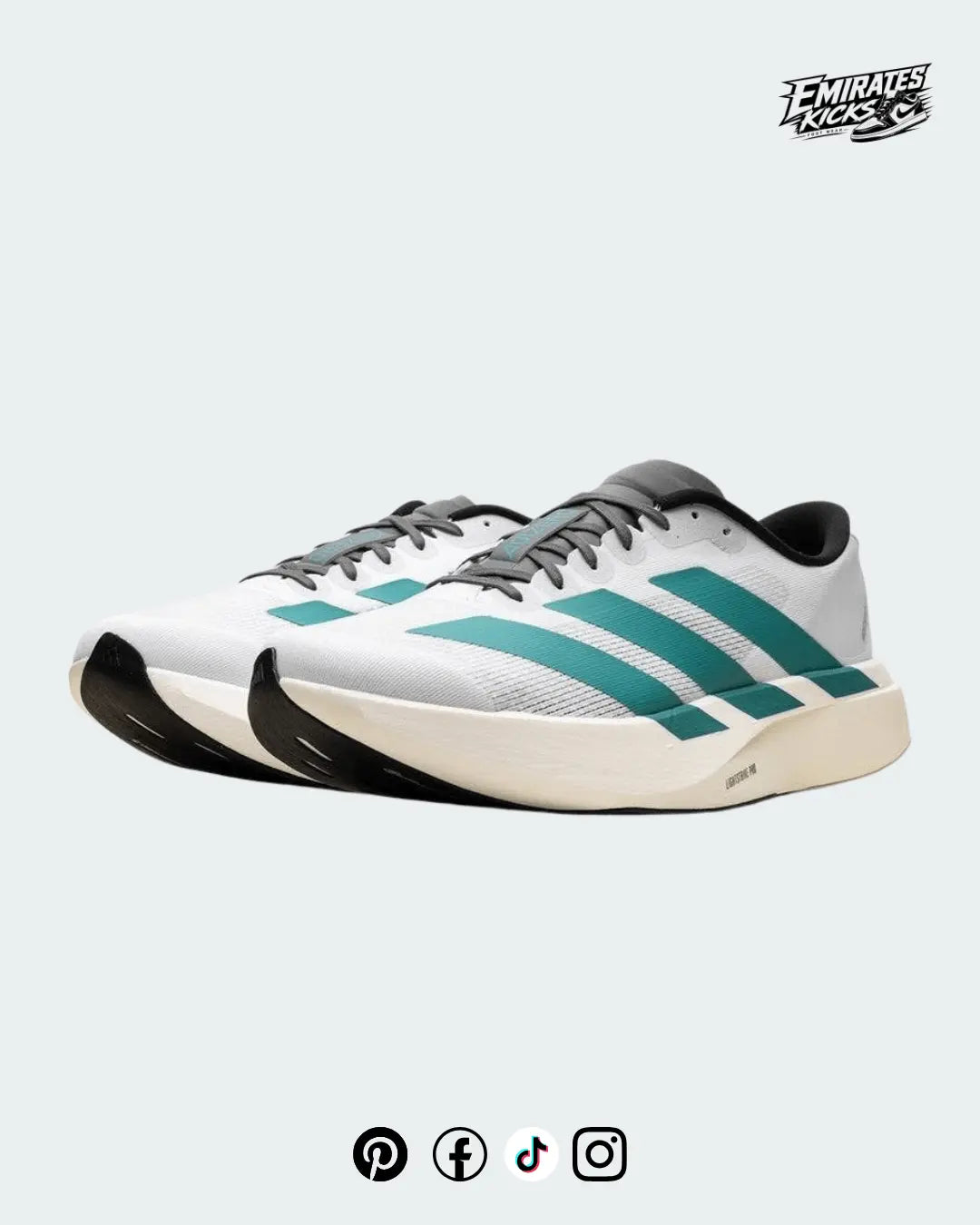 Adidas Adizero Running Shoes for Men | Lightweight Performance Sneakers | Black/White - Emirate Kicks